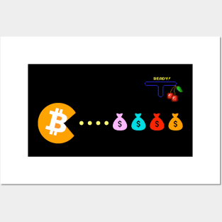 Bitcoin eats Dollar Posters and Art